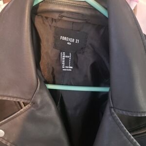 Forever 21 Men's Black Faux Leather Jacket